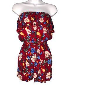 Strapless floral romper small